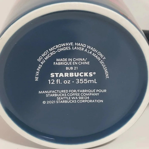 Starbucks 2021 Poinsettia/Christmas Mug 12oz Set  of 2. - Picture 4 of 7